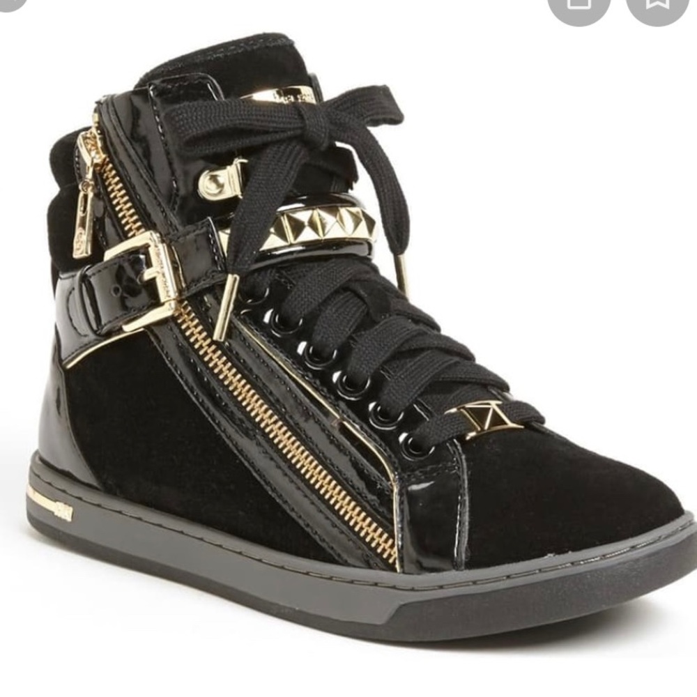 Micheal Kors Black Glam Studded High Top Sneakers